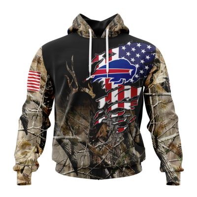 NFL Buffalo Bills Custom Name Number Realtree Hunting Pullover Hoodie