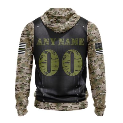 NFL Buffalo Bills Custom Name Number Skull Camo Veteran Kits Pullover Hoodie