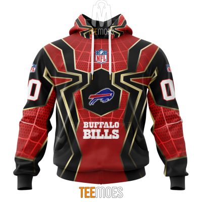 NFL Buffalo Bills Custom Name Number Spider Man Pullover Hoodie