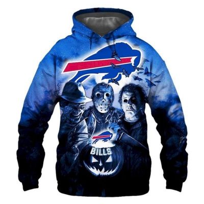 NFL Buffalo Bills Logo Jason Voorhees Pullover Hoodie