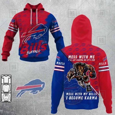 NFL Buffalo Bills Royal Red Mafia Mess Pullover Hoodie