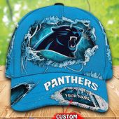 NFL Carolina Panthers Custom Name Blue Classic Cap