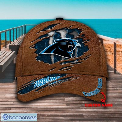 NFL Carolina Panthers Custom Name Brown Classic Cap