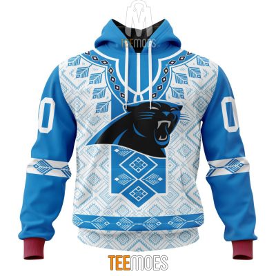 NFL Carolina Panthers Custom Name Number Native Pattern Pullover Hoodie