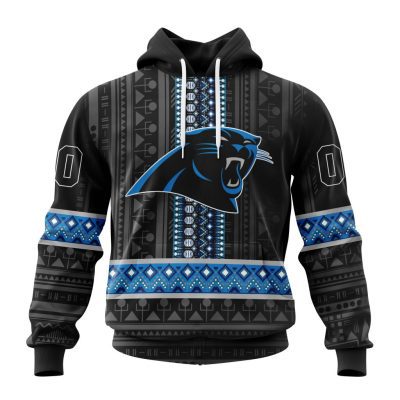 NFL Carolina Panthers Custom Name Number Pattern Native Pullover Hoodie