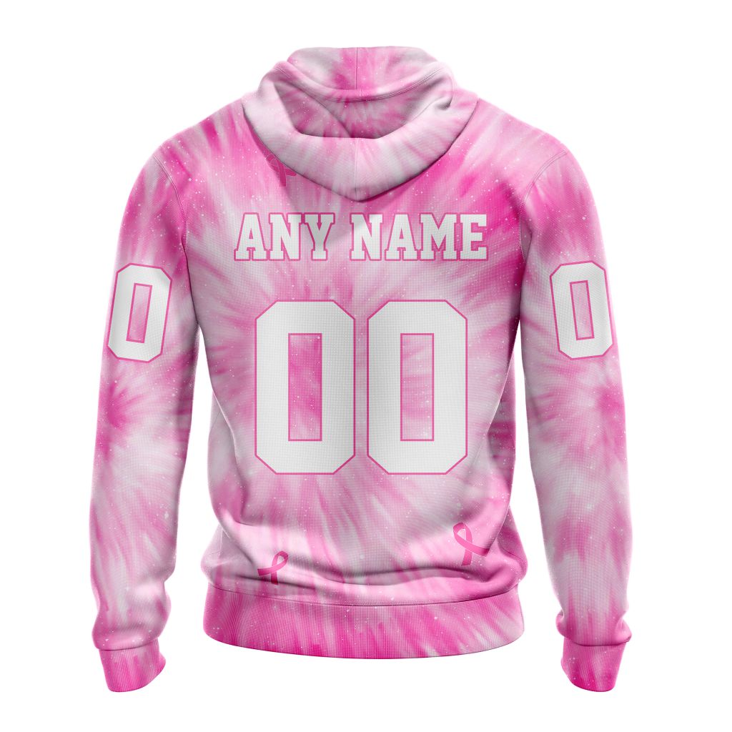 NFL Carolina Panthers Custom Name Number Pink Tie-Dye Pullover Hoodie NFL Carolina Panthers Custom Name Number Pink Tie-Dye Pullover Hoodie