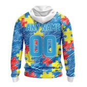 Nfl Carolina Panthers Custom Name Number Puzzle Autism Awareness Pullover Hoodie Back.jpg - demo10
