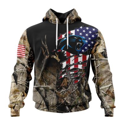 NFL Carolina Panthers Custom Name Number Realtree Hunting Pullover Hoodie
