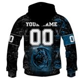 Nfl Carolina Panthers Custom Name Number Rose Dragon Pullover Hoodie Back.jpg - demo10