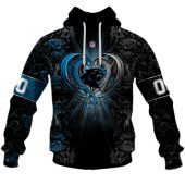 Nfl Carolina Panthers Custom Name Number Rose Dragon Pullover Hoodie Front.jpg - demo10