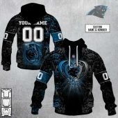 Nfl Carolina Panthers Custom Name Number Rose Dragon Pullover Hoodie Front Back.jpg - demo10
