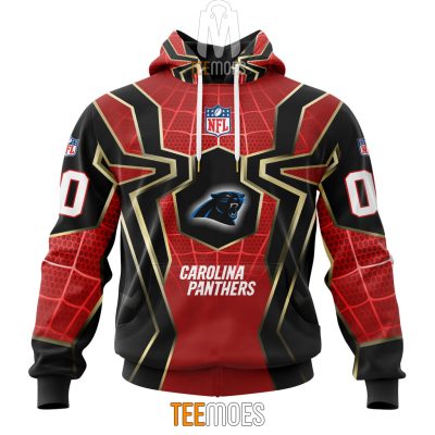 NFL Carolina Panthers Custom Name Number Spider Man Pullover Hoodie