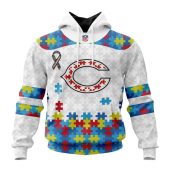 Nfl Chicago Bears Custom Name Number Autism Awareness Pullover Hoodie Front.jpg - demo10
