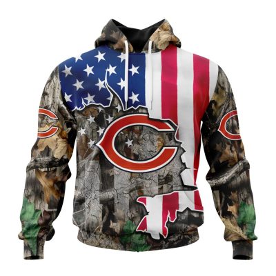 NFL Chicago Bears Custom Name Number Camo Realtree Hunting Pullover Hoodie NFL Chicago Bears Custom Name Number Camo Realtree Hunting Pullover Hoodie