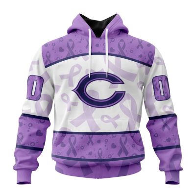NFL Chicago Bears Custom Name Number Fight Cancer Pullover Hoodie