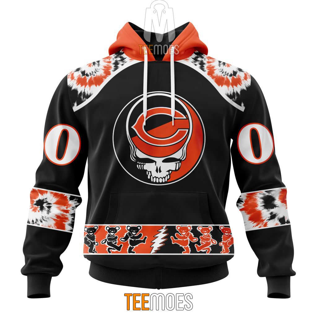 NFL Chicago Bears Custom Name Number Grateful Dead Pullover Hoodie NFL Chicago Bears Custom Name Number Grateful Dead Pullover Hoodie