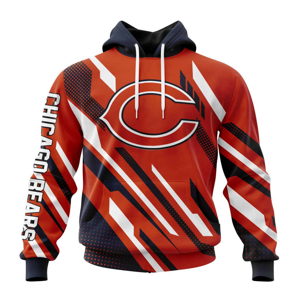 NFL Chicago Bears Custom Name Number MotoCross Concept Pullover Hoodie NFL Chicago Bears Custom Name Number MotoCross Concept Pullover Hoodie