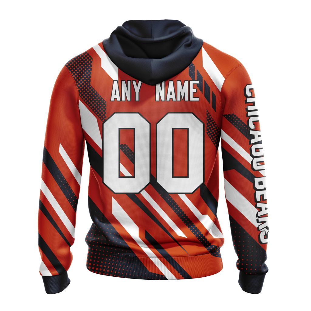 NFL Chicago Bears Custom Name Number MotoCross Concept Pullover Hoodie NFL Chicago Bears Custom Name Number MotoCross Concept Pullover Hoodie
