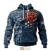 Nfl Chicago Bears Custom Name Number Navy Skull Camo Veteran Pullover Hoodie 1527.jpg - demo10