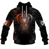 Nfl Chicago Bears Custom Name Number Rose Dragon Pullover Hoodie Front.jpg - demo10