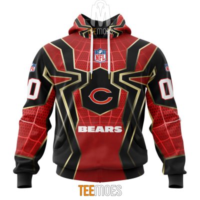 NFL Chicago Bears Custom Name Number Spider Man Pullover Hoodie