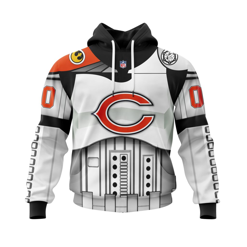 NFL Chicago Bears Custom Name Number Star Wars Pullover Hoodie NFL Chicago Bears Custom Name Number Star Wars Pullover Hoodie