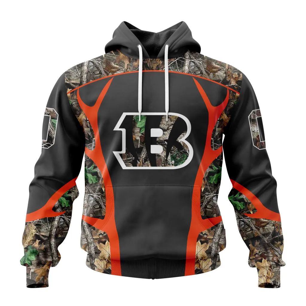 NFL Cincinnati Bengals Custom Name Number Camo Hunting Pullover Hoodie NFL Cincinnati Bengals Custom Name Number Camo Hunting Pullover Hoodie