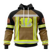 NFL Cincinnati Bengals Custom Name Number Firefighter Uniform Pullover Hoodie