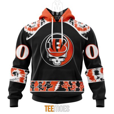 NFL Cincinnati Bengals Custom Name Number Grateful Dead Pullover Hoodie