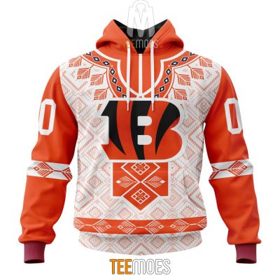 NFL Cincinnati Bengals Custom Name Number Native Pattern Pullover Hoodie