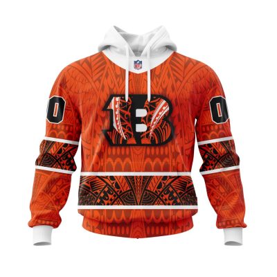 NFL Cincinnati Bengals Custom Name Number Native With Samoa Culture Pullover Hoodie