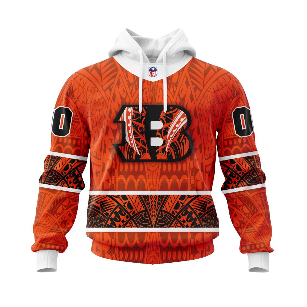 NFL Cincinnati Bengals Custom Name Number Native With Samoa Culture Pullover Hoodie NFL Cincinnati Bengals Custom Name Number Native With Samoa Culture Pullover Hoodie
