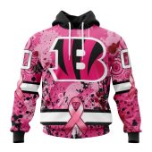 NFL Cincinnati Bengals Custom Name Number Pink Breast Cancer Pullover Hoodie