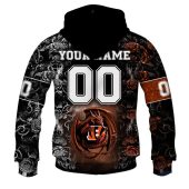 Nfl Cincinnati Bengals Custom Name Number Rose Dragon Pullover Hoodie Back.jpg - demo10