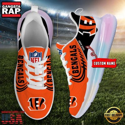NFL Cincinnati Bengals Custom Rainbow Atmospheric Air Force 1 Sneaker Shoes