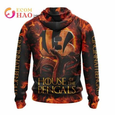 NFL Cincinnati Bengals Dragon Orange Black Pullover Hoodie