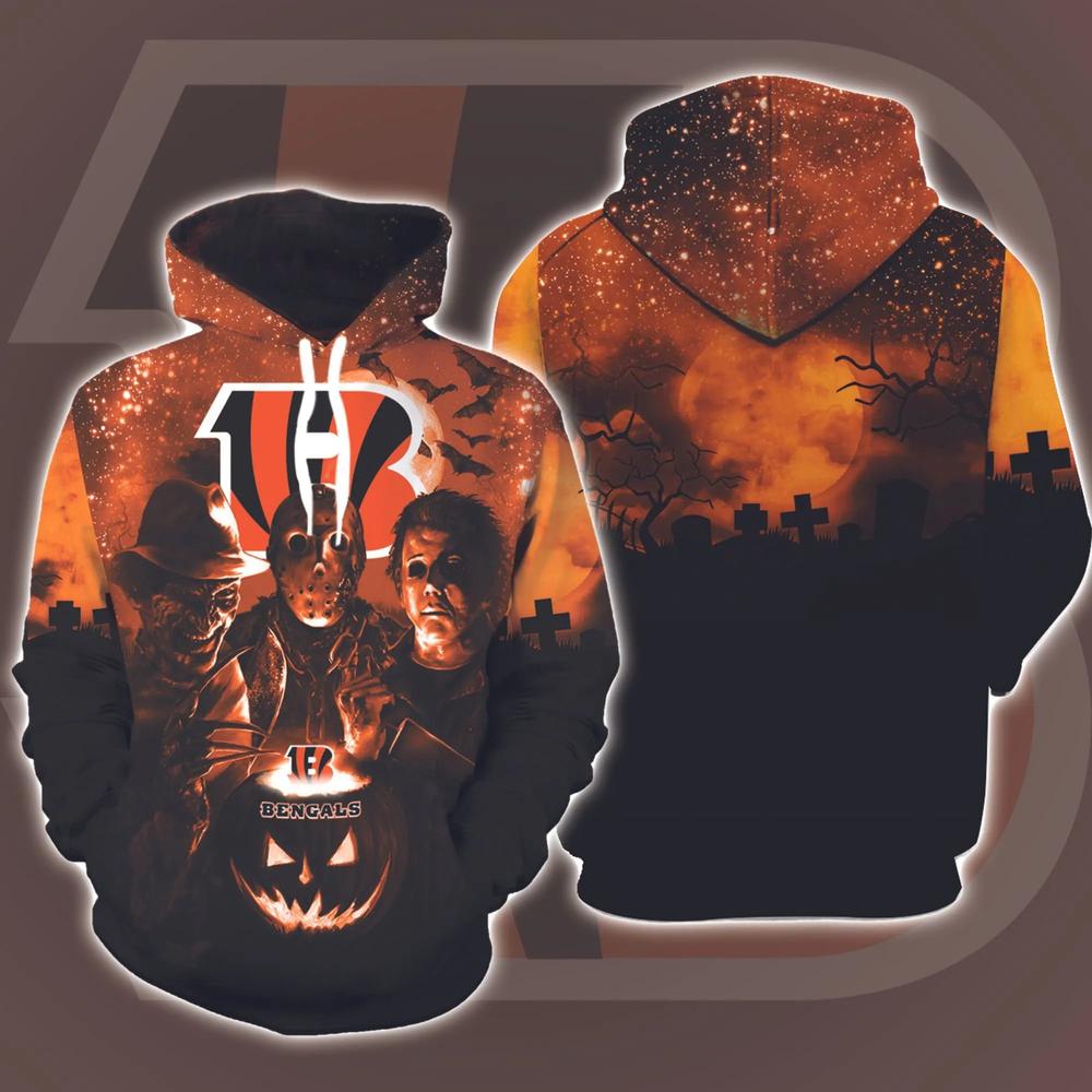 NFL Cincinnati Bengals Jason Voorhees Halloween Pullover Hoodie NFL Cincinnati Bengals Jason Voorhees Halloween Pullover Hoodie