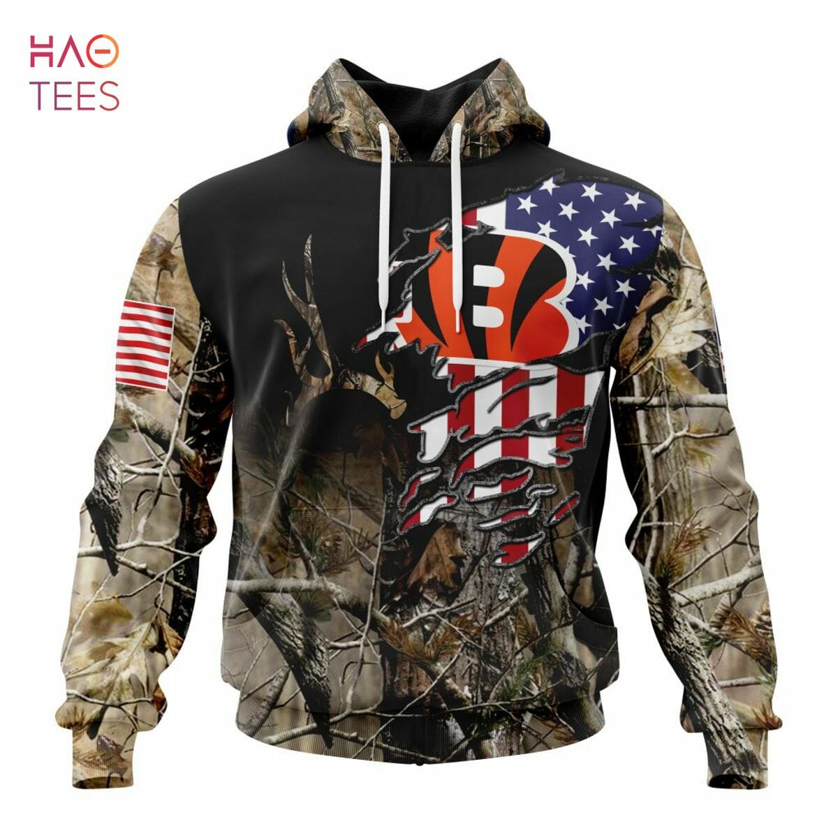 NFL Cincinnati Bengals Custom Name Number Forest Pullover Hoodie NFL Cincinnati Bengals Custom Name Number Forest Pullover Hoodie