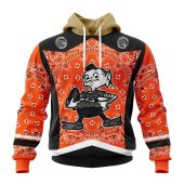 NFL Cleveland Browns Custom Name Number Classic Style Pullover Hoodie