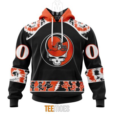NFL Cleveland Browns Custom Name Number Grateful Dead Pullover Hoodie