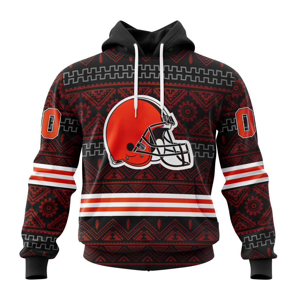 NFL Cleveland Browns Custom Name Number Native Concepts Pullover Hoodie NFL Cleveland Browns Custom Name Number Native Concepts Pullover Hoodie