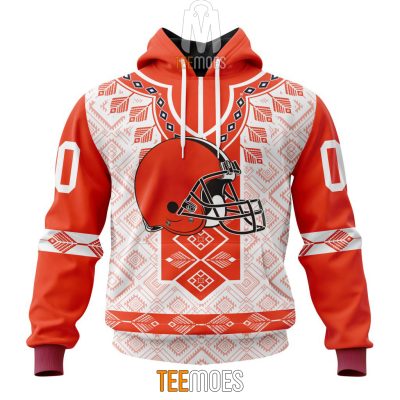 NFL Cleveland Browns Custom Name Number Native Pattern Pullover Hoodie