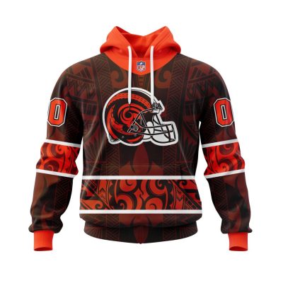 NFL Cleveland Browns Custom Name Number Native With Samoa Culture Pullover Hoodie