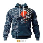 Nfl Cleveland Browns Custom Name Number Navy Skull Camo Veteran Pullover Hoodie 3113.jpg - demo10