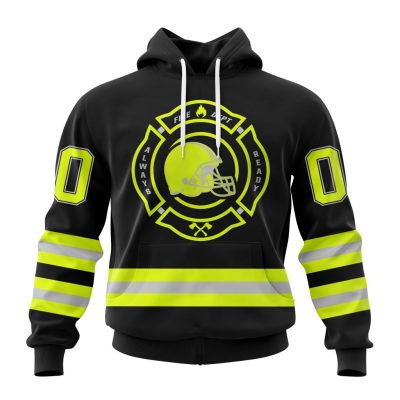 NFL Cleveland Browns Custom Name Number Special FireFighter Uniform Pullover Hoodie