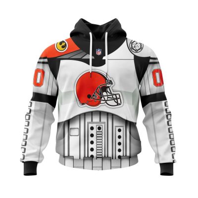 NFL Cleveland Browns Custom Name Number Star Wars Pullover Hoodie