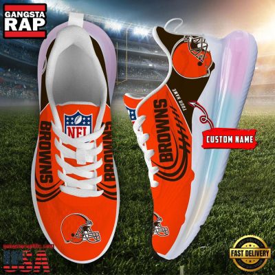 NFL Cleveland Browns Custom Rainbow Atmospheric Air Force 1 Sneaker Shoes