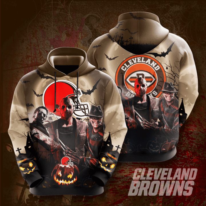 NFL Cleveland Browns Jason Voorhees Halloween Pullover Hoodie NFL Cleveland Browns Jason Voorhees Halloween Pullover Hoodie