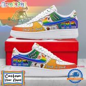 NFL Cleveland Browns Pride Peace Love Browns Custom Air Force 1 Shoes Sneaker