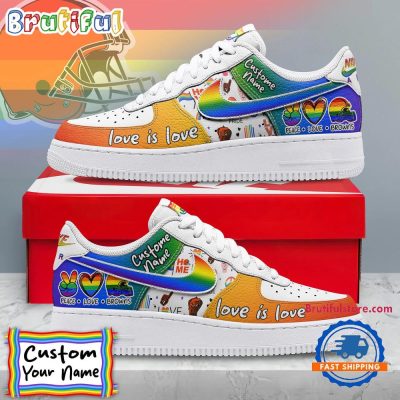 NFL Cleveland Browns Pride Peace Love Browns Custom Air Force 1 Shoes Sneaker
